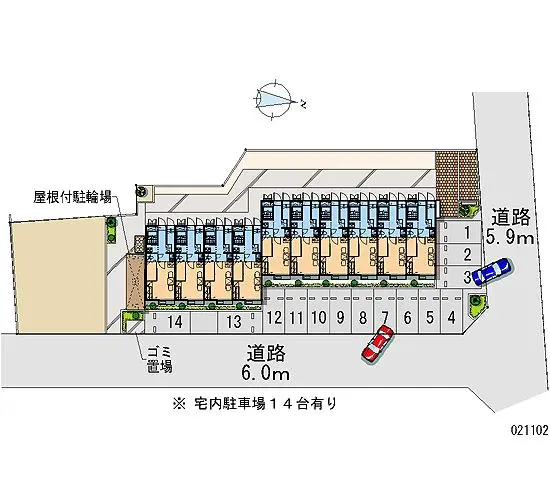 ★手数料０円★高崎市中居町１丁目　月極駐車場（LP）